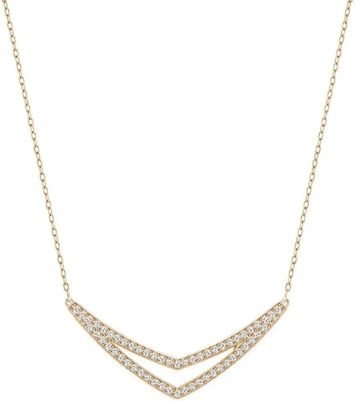SWAROVSKI V-NECK LAYER CRYSTAL NECKLACE