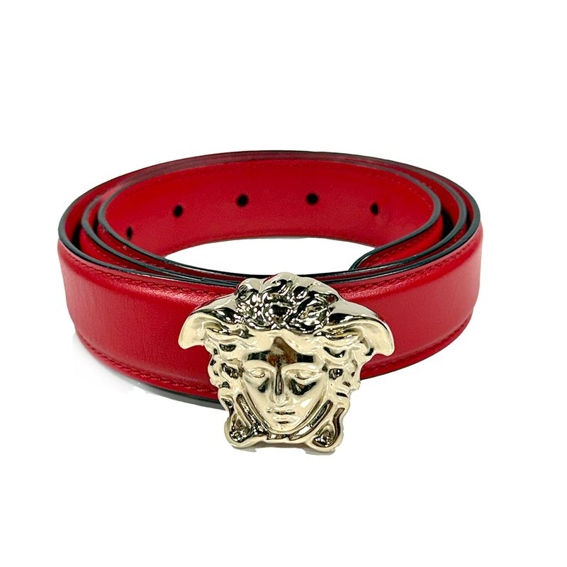 CEINTURE EN CUIR ROUGE VERSACE MÉDUSE 90