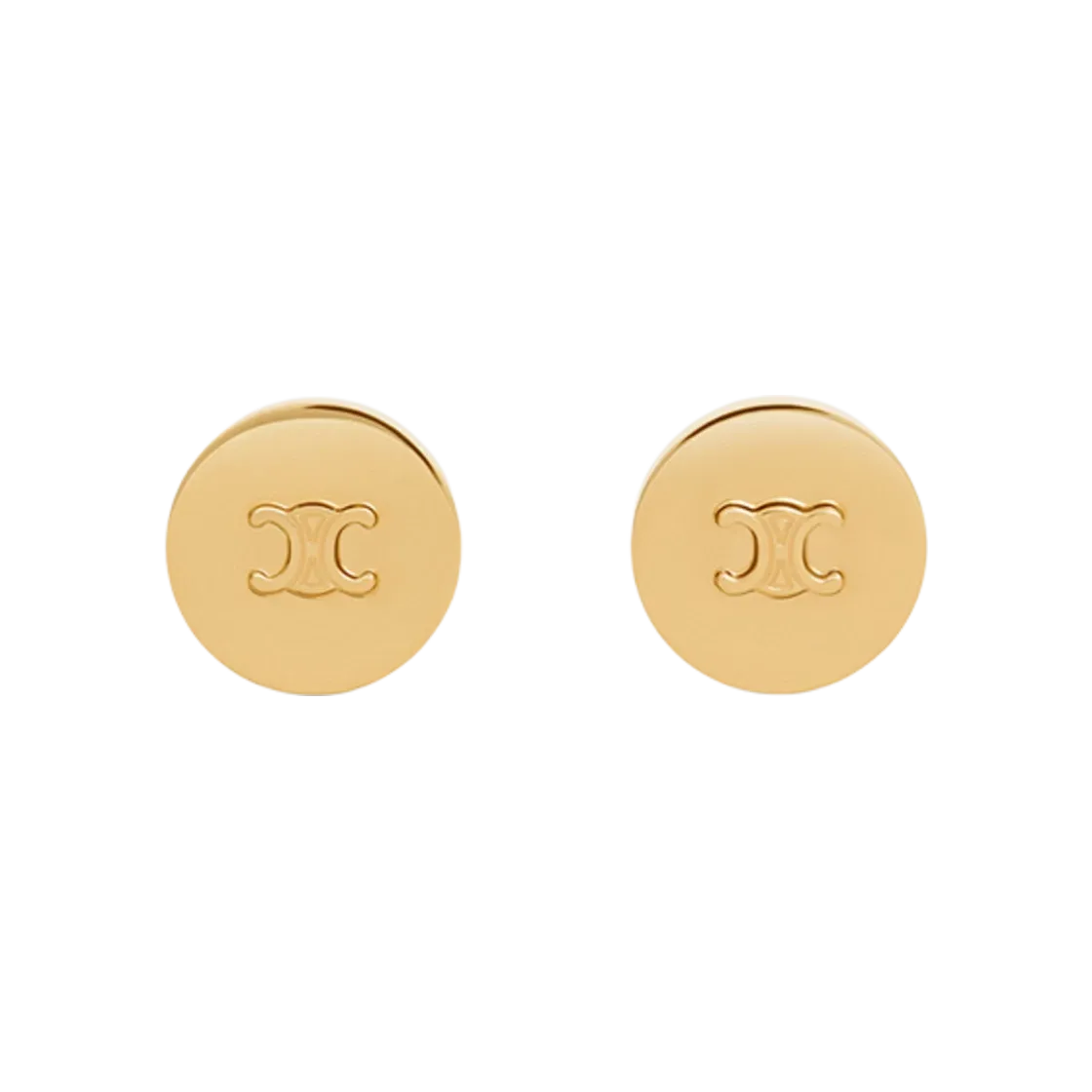 CELINE BRASS CLIP-ON GOLD TRIOMPHE SIGNET EARRING ​