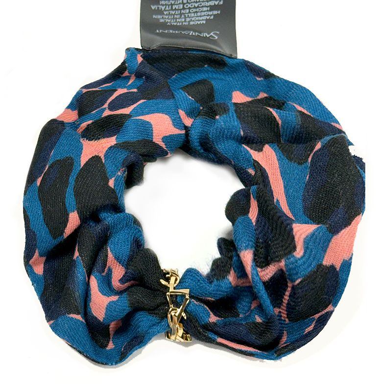 SAINT LAURENT CHOUCHOU SCRUNCHIE BLUE