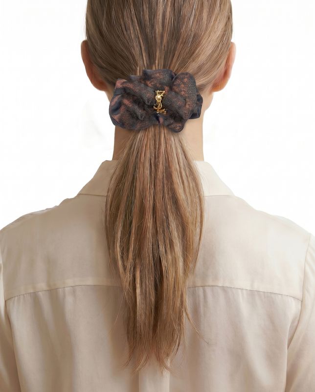 SAINT LAURENT CHOUCHOU SCRUNCHIE BLACK RED