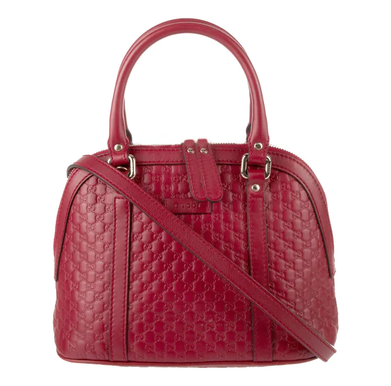 GUCCI MICROGUCCISSIMA RED LEATHER MINI DOME BAG