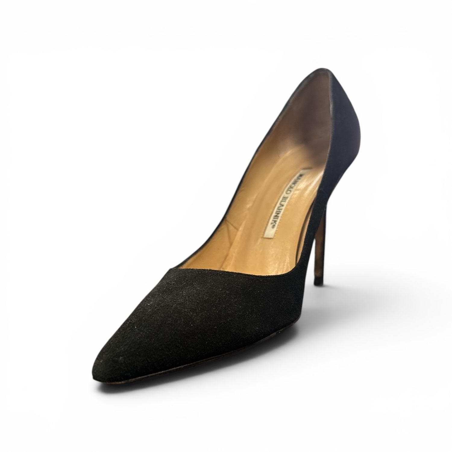 MANOLO BLAHNIK SUEDE BLACK CLASSIC