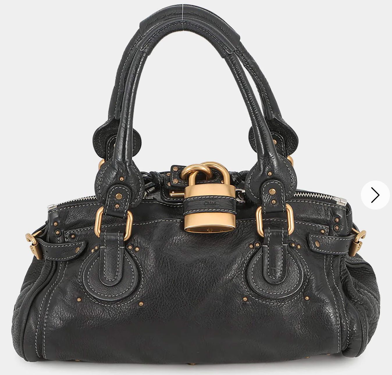 CHLOE BY PHOEBE PHILO PADDINGTON LEATHER BLACK SHOULDER BAG MEDIUM