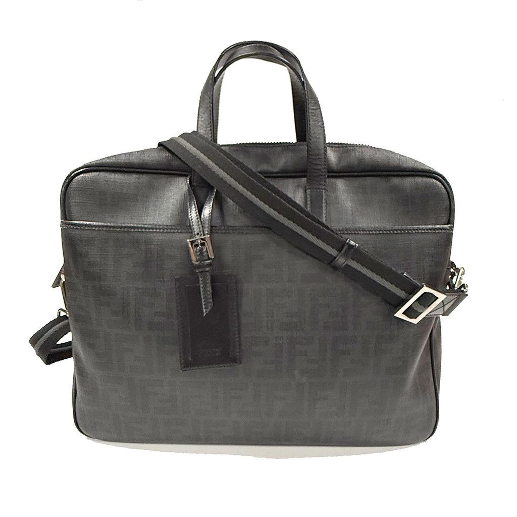 FENDI ZUCCA SPALMATI MALLETTE NOIRE
