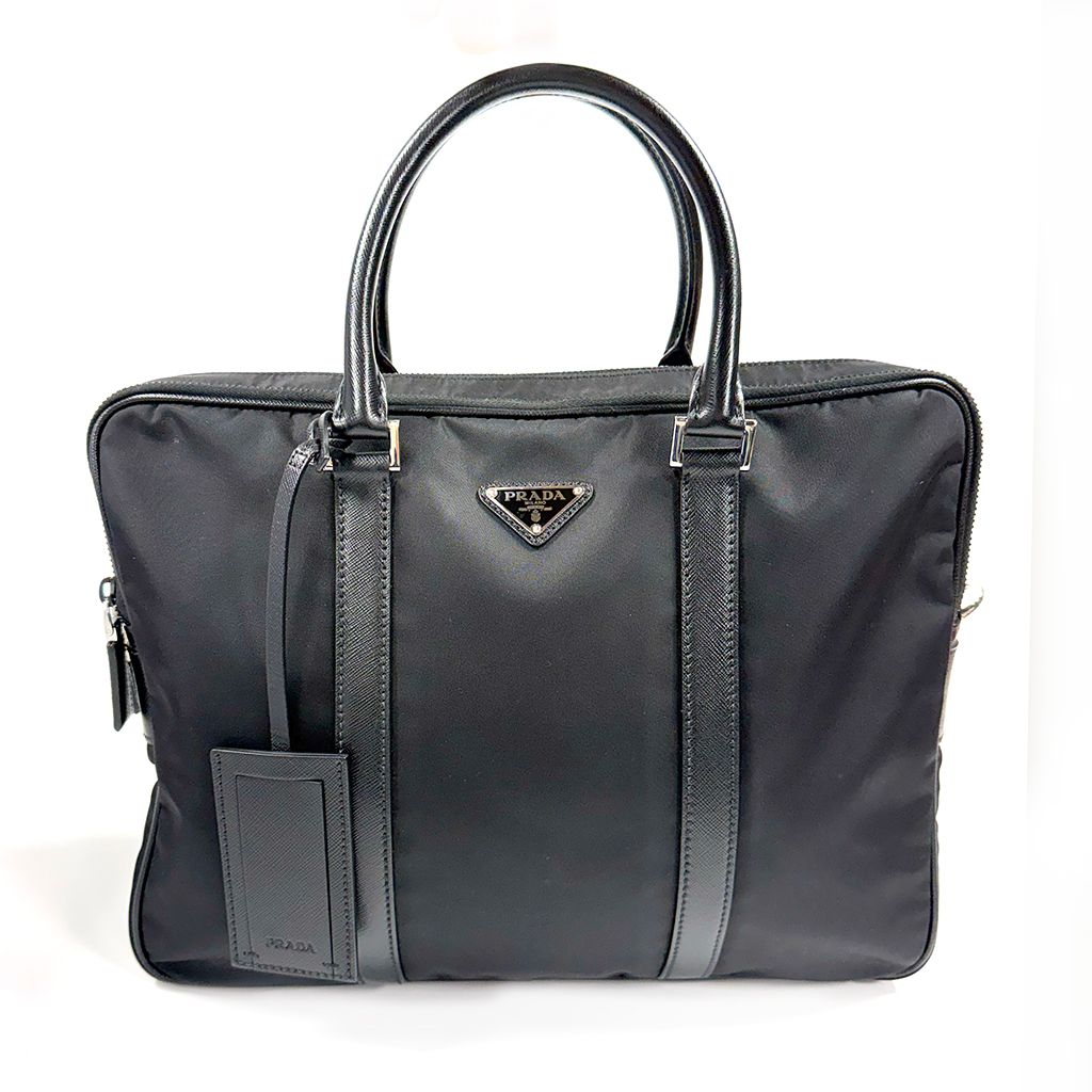PRADA TESSUTO SAFFIANO BLACK NYLON BRIEFCASE