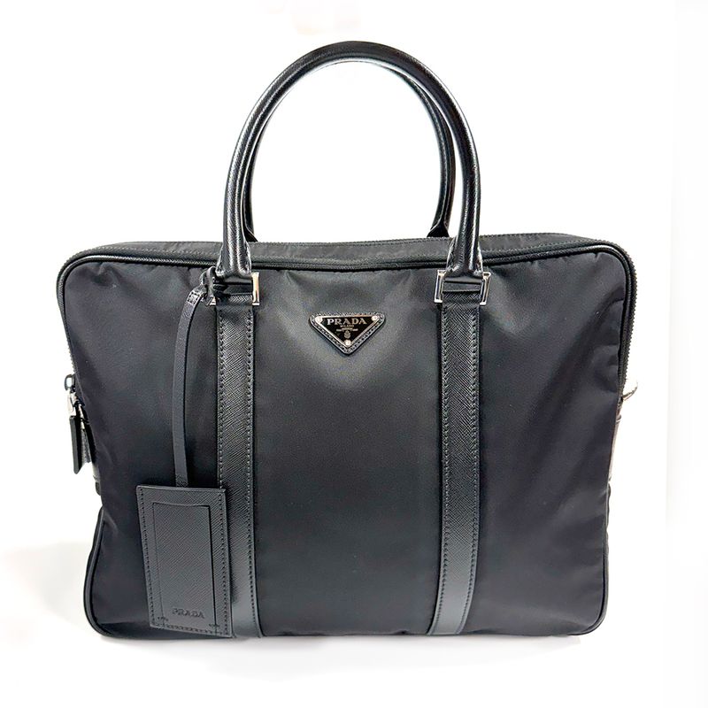 PRADA TESSUTO SAFFIANO NOIR MALLETTE EN NYLON