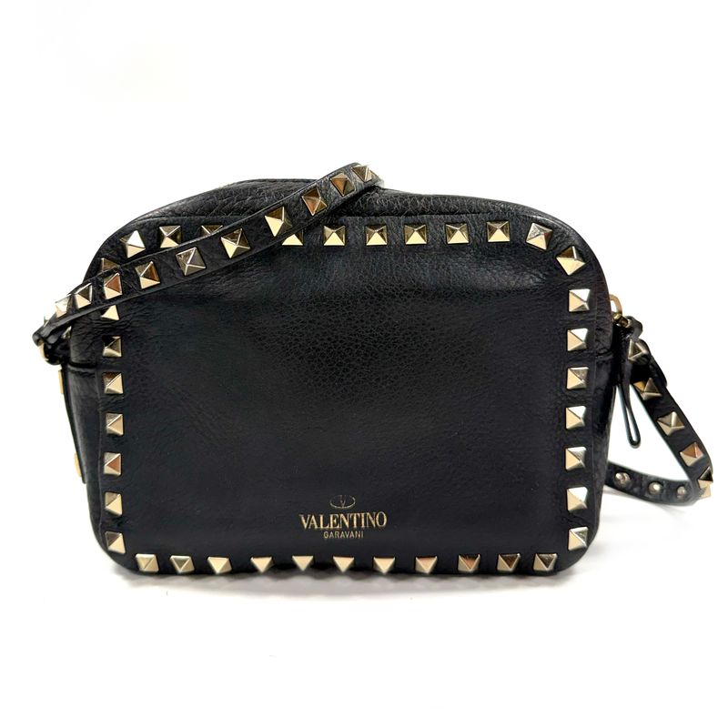 SAC BANDOULIÈRE EN CUIR NOIR VALENTINO GARAVANI ROCKSTUD