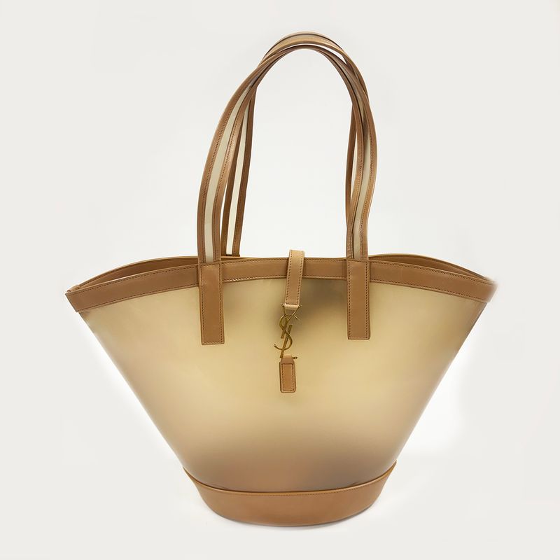SAINT LAURENT PANIER SAND TOTE BAG MEDIUM