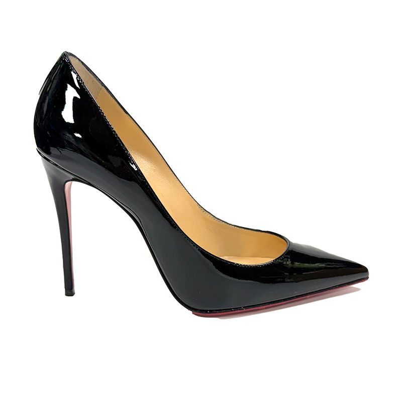 CHRISTIAN LOUBOUTIN KATE 85 ESCARPINS EN CUIR VERNIS NOIR EU 36