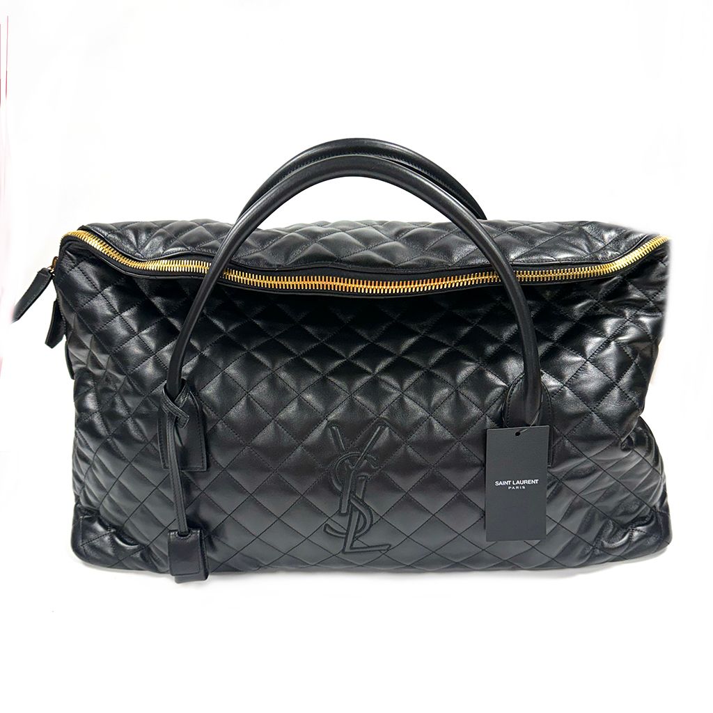 SAINT LAURENT ES GIANT QUILTED LEATHER TRAVEL BAG