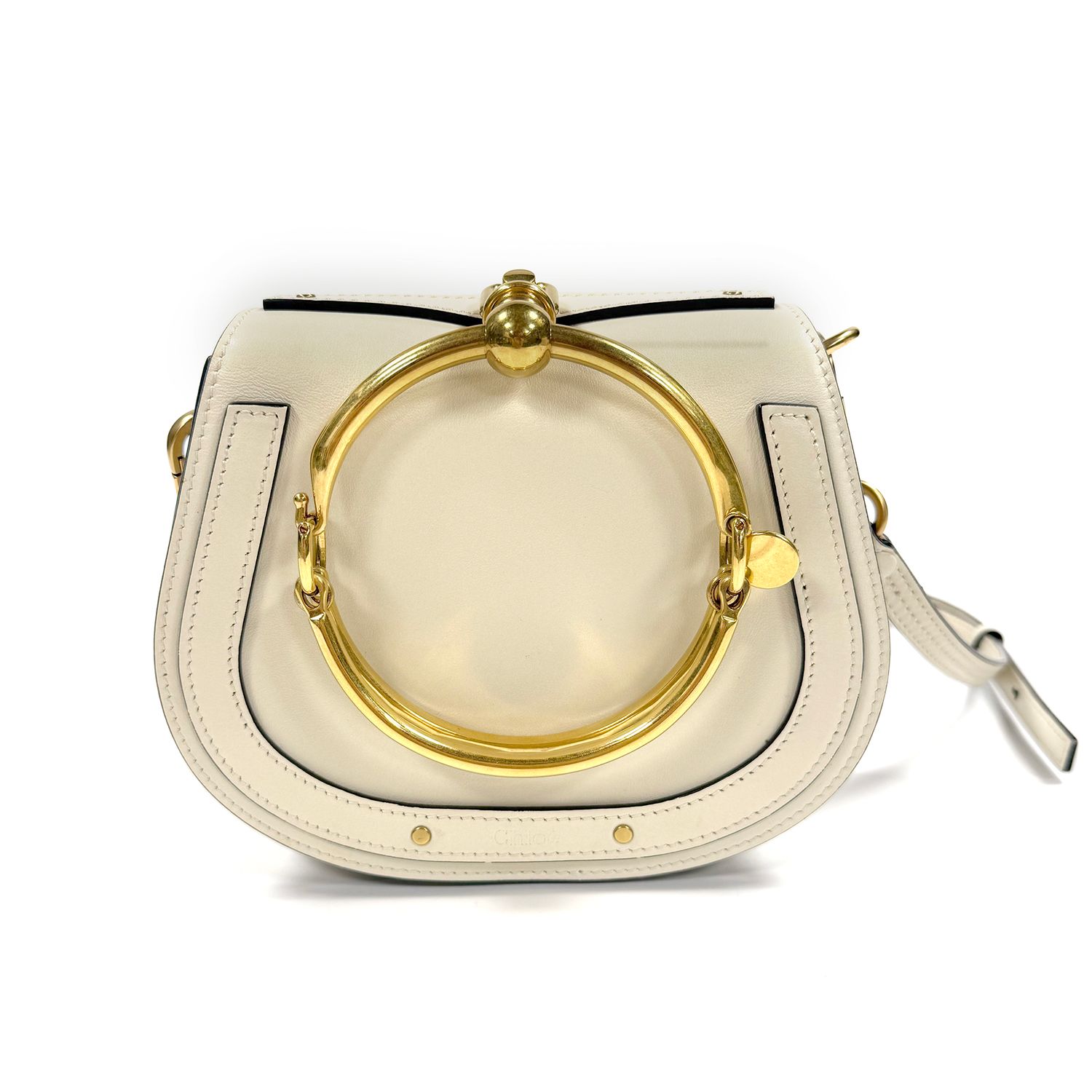 CHLOE SMALL NILE BRACELET BAG GOLD/CREAM