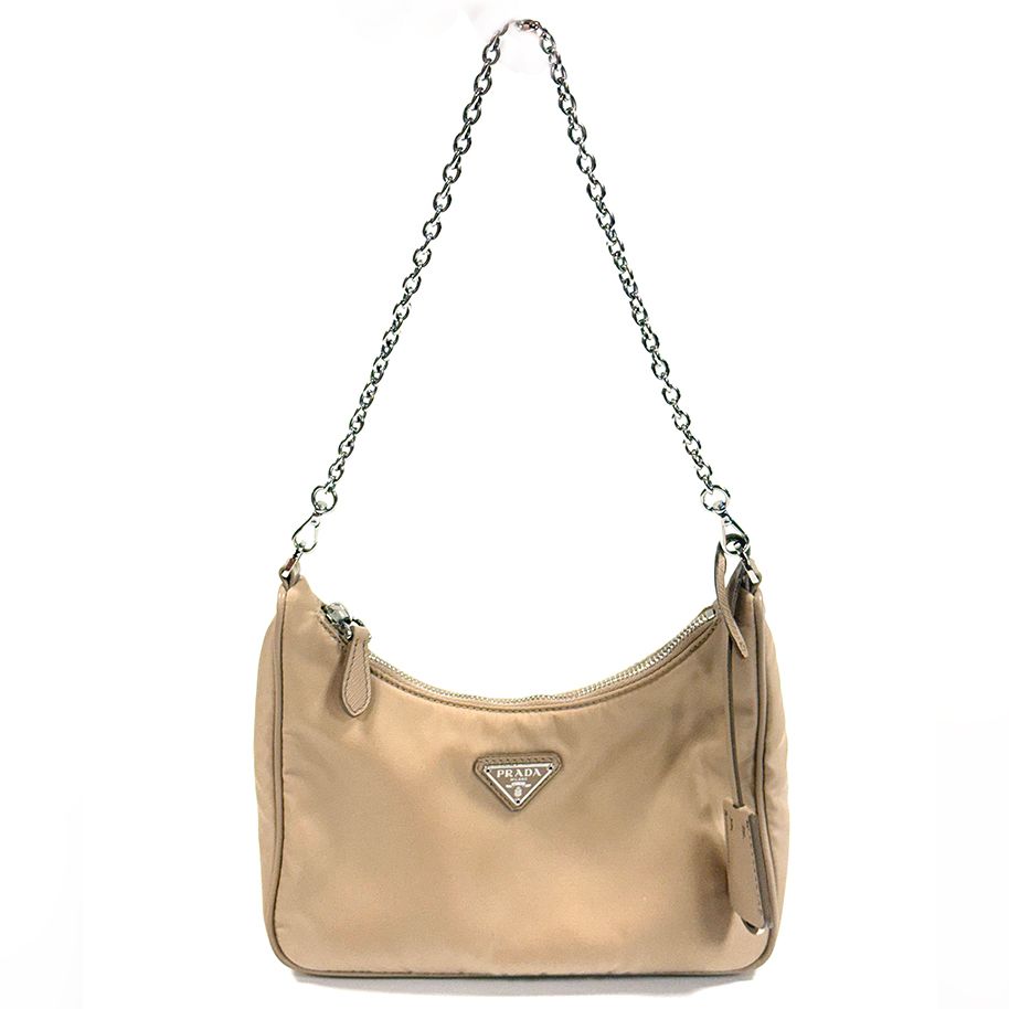 PRADA RE-EDITION NYLON CROSSBODY BAG BEIGE (AS IS)