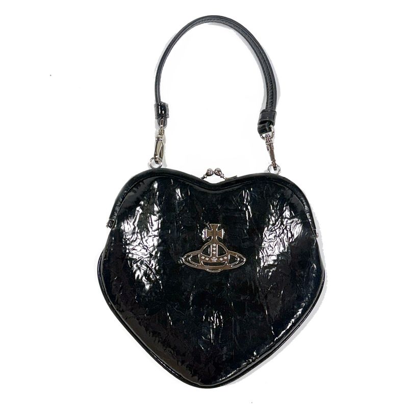 VIVIENNE WESTWOOD BLACK HEART PATENT MINI BAG