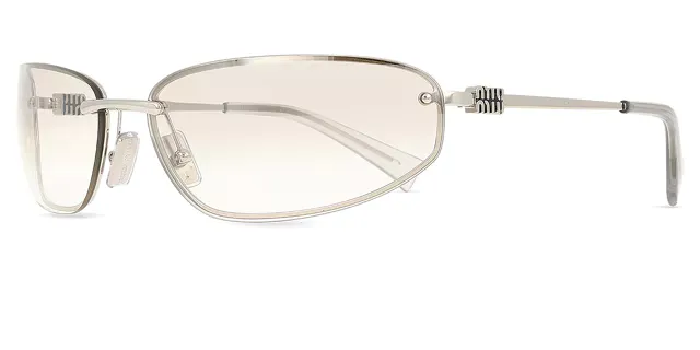 MIUMIU WRAPAROUND SILVER SUNGLASSES