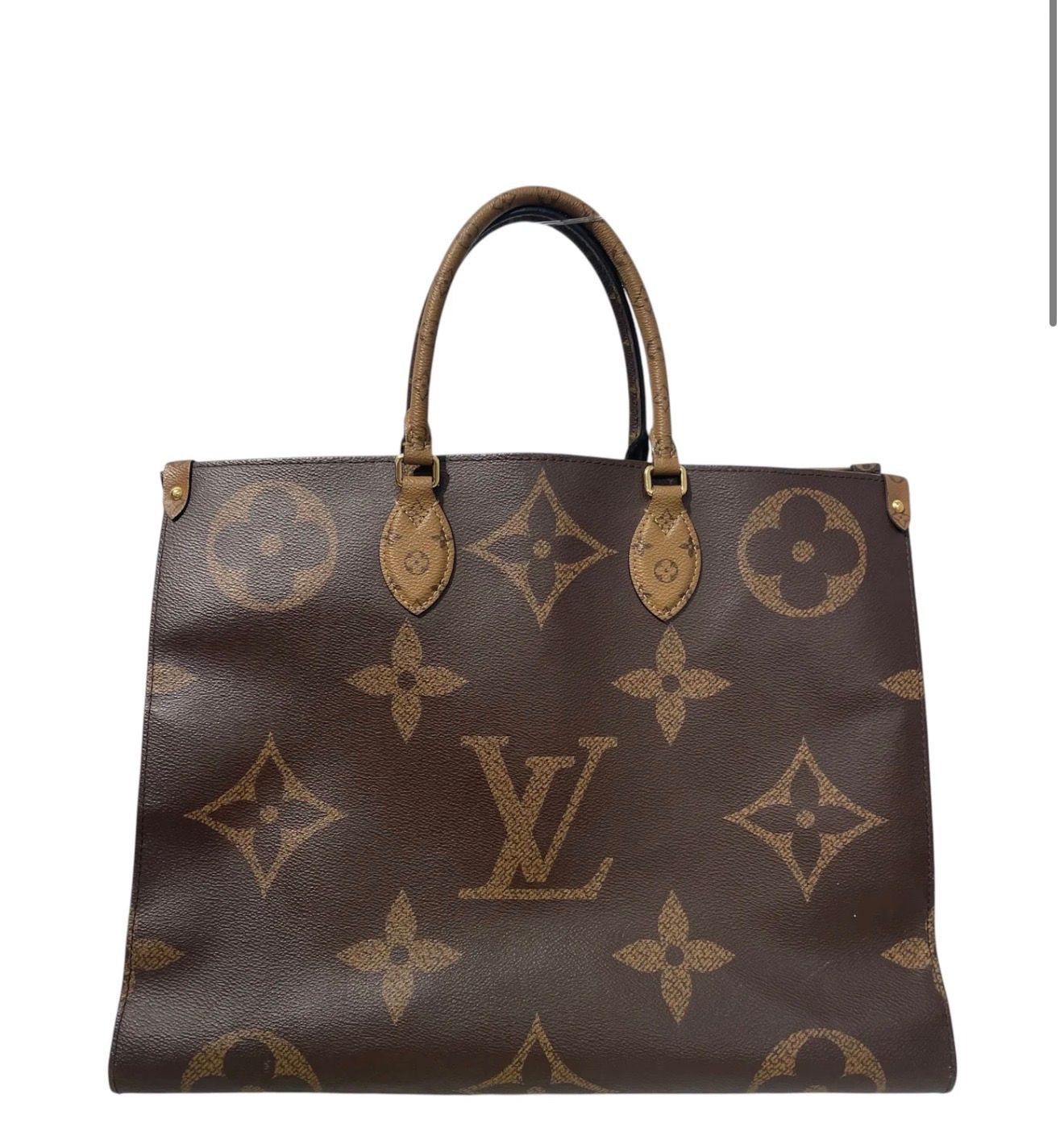 LOUIS VUITTON MONOGRAM GIANT EMPREINTE ONTHEGO GM TOTE BROWN