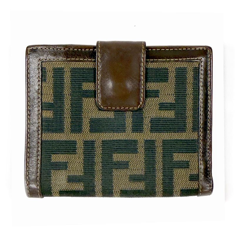 FENDI ZUCCA FF BROWN BIFOLD WALLET