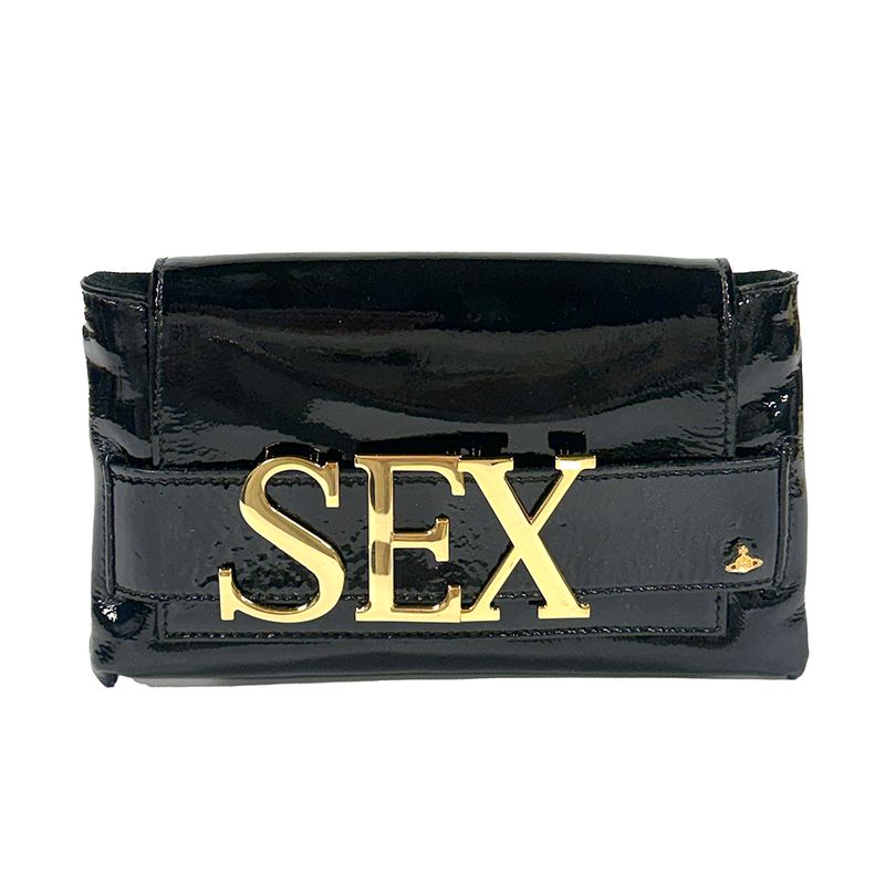 VIVIENNE WESTWOOD 2016 'SEX' BLACK PATENT LEATHER CLUTCH