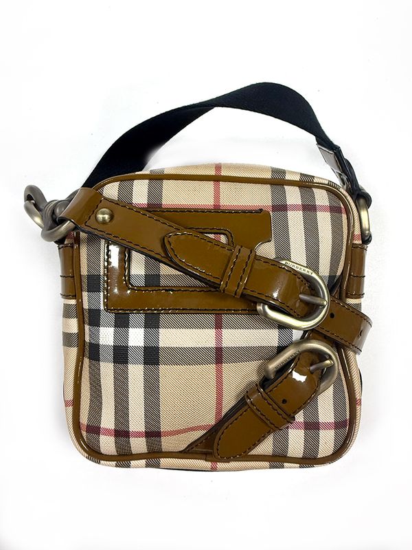 BURBERRY HAYMARKET CHECK CANVAS CROSSBODY BAG