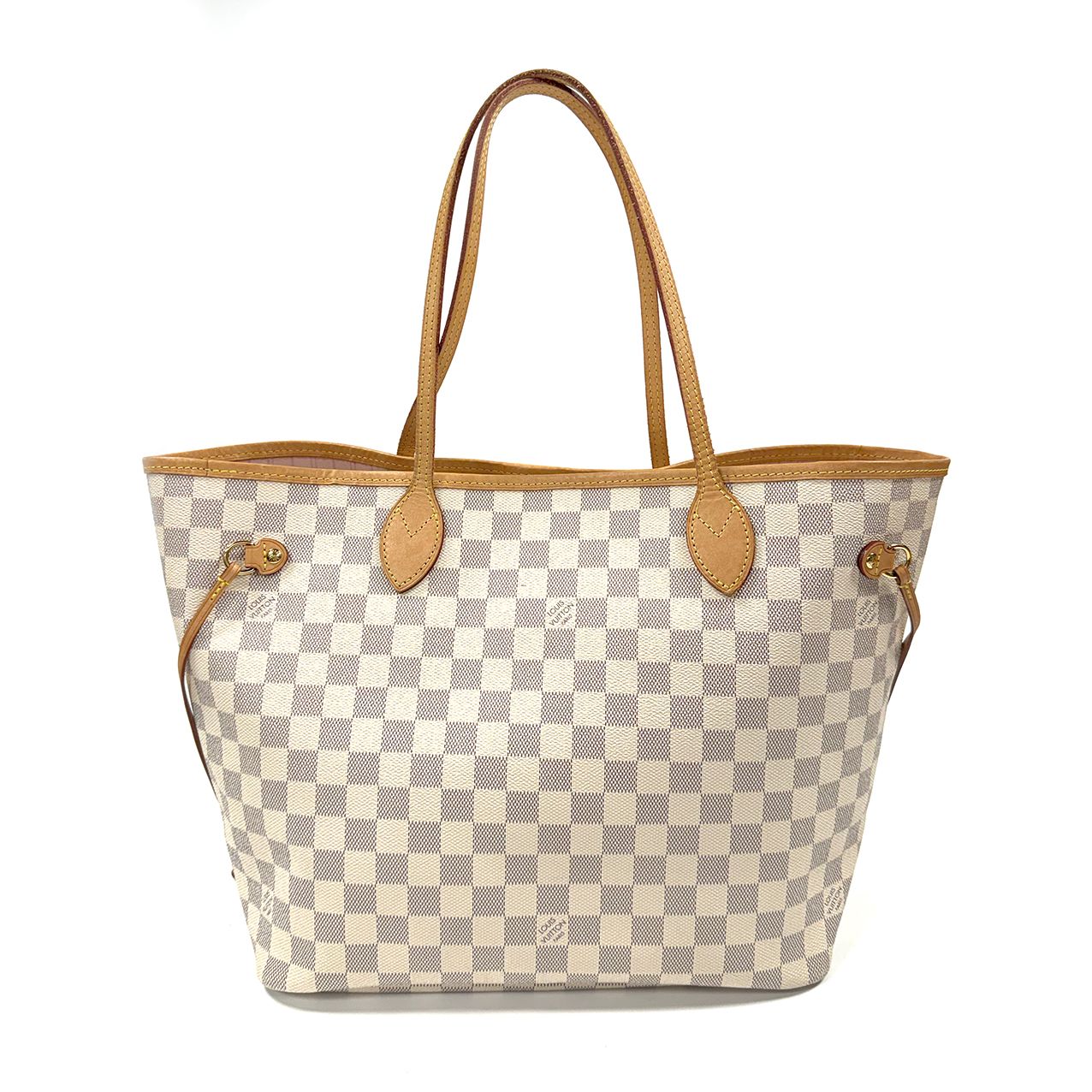 LOUIS VUITTON DAMIER AZUR NEVERFULL MM WHITE TOTE BAG