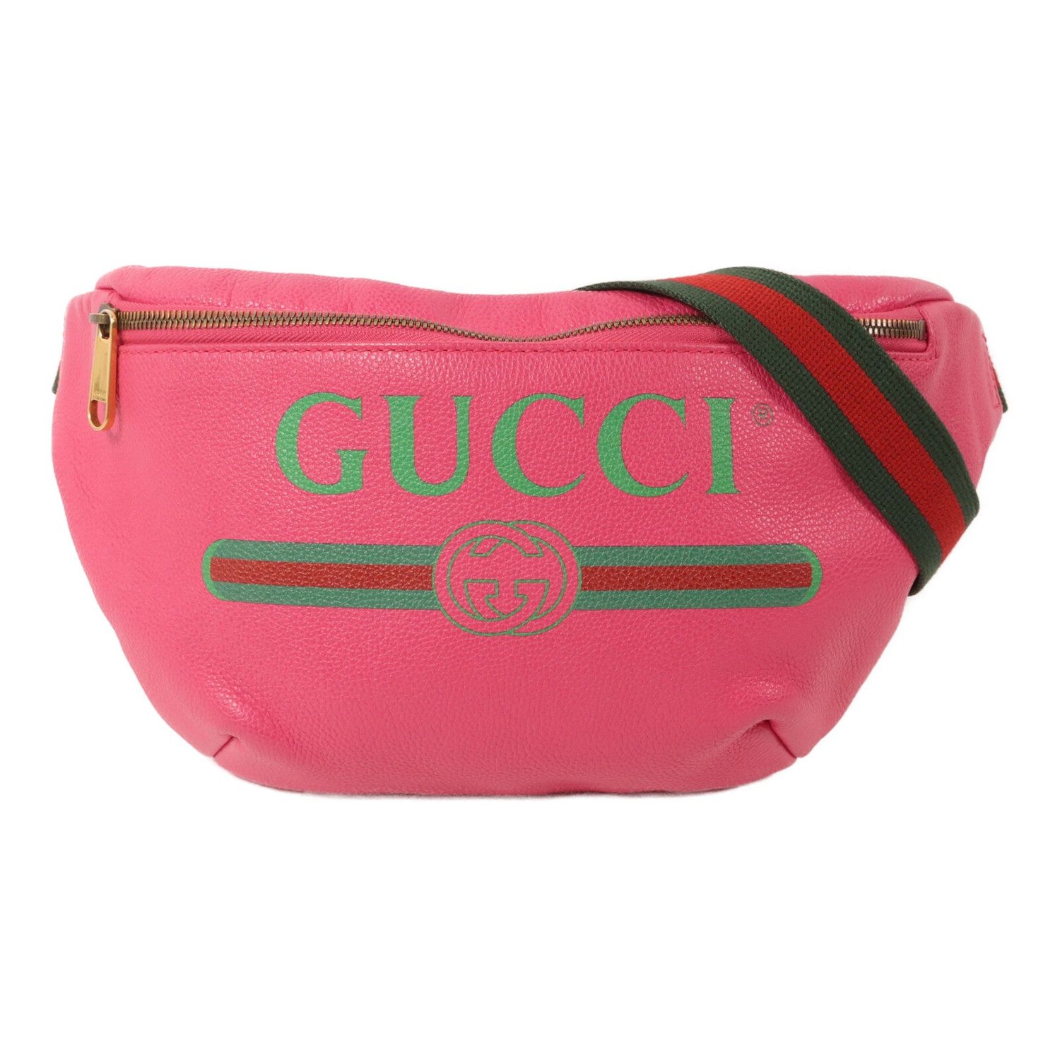 GUCCI GG GHW WAIST BAG 530412 CALFSKIN LEATHER PINK
