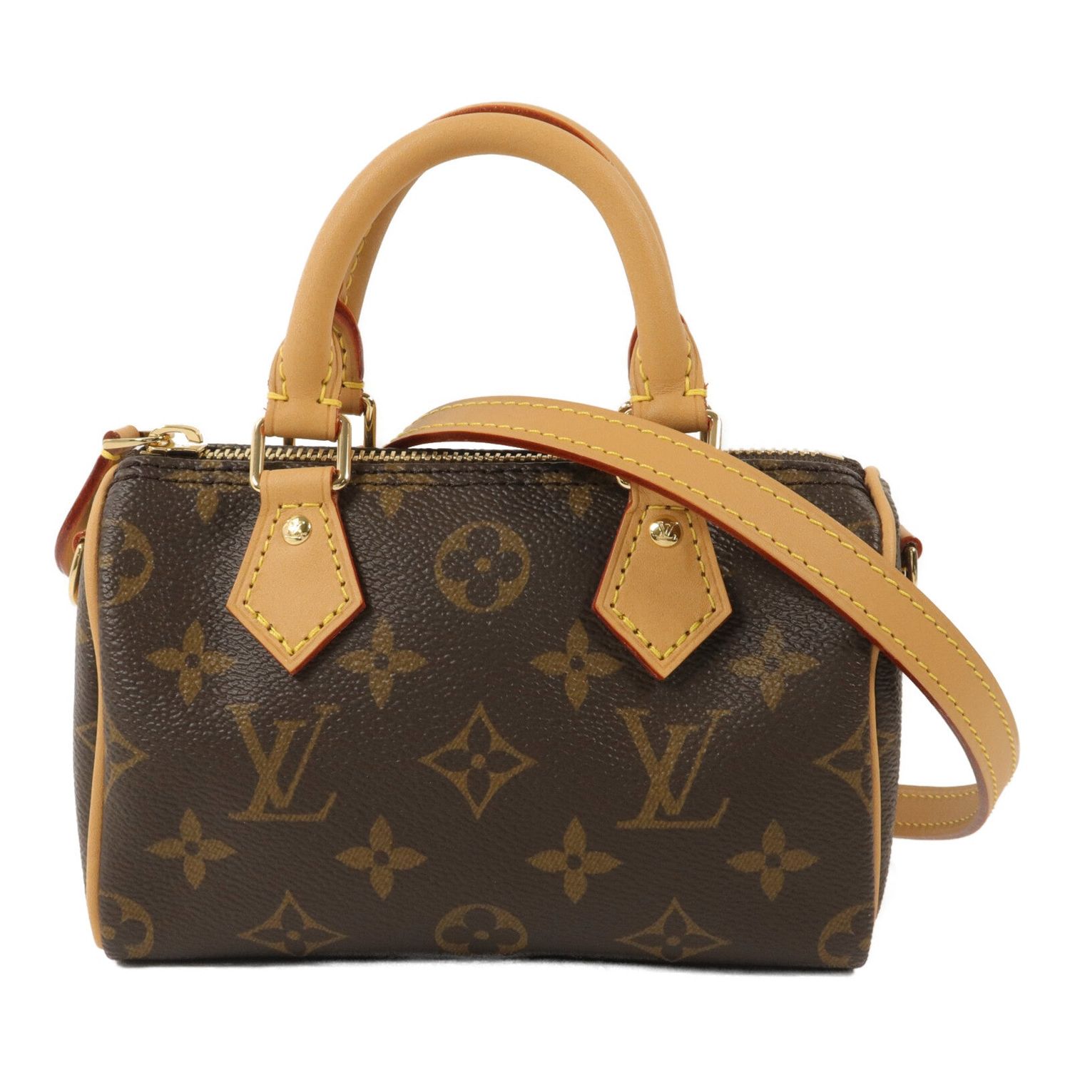 LOUIS VUITTON LV GHW NANO SPEEDY 2WAY SHOULDER BAG M81085 MONOGRAM BROWN