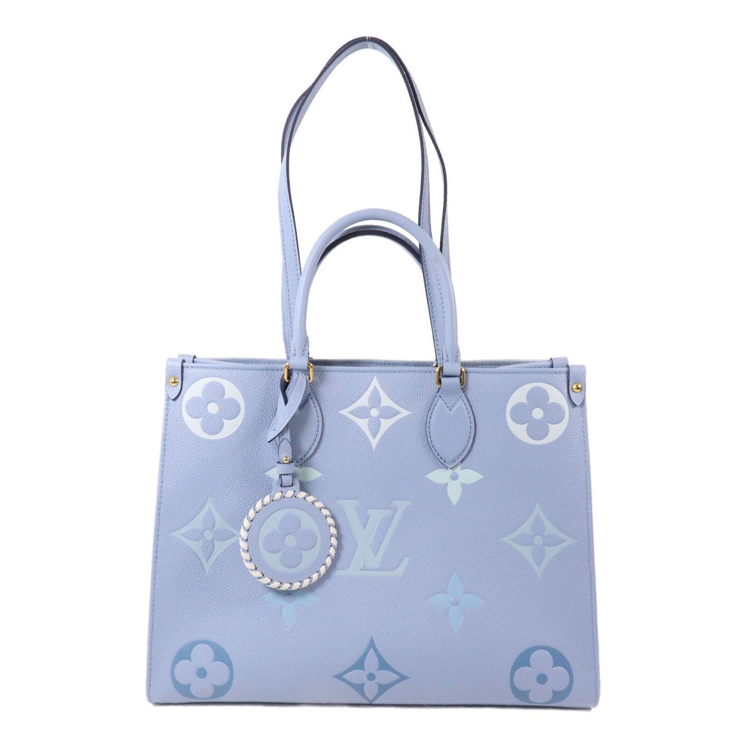 LOUIS VUITTON LV GHW ON THE GO MM SHOULDER BAG M45718 MONOGRAM EMPREINTE BLUE