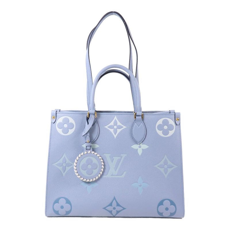 LOUIS VUITTON LV GHW ON THE GO MM SHOULDER BAG M45718 MONOGRAM EMPREINTE BLUE