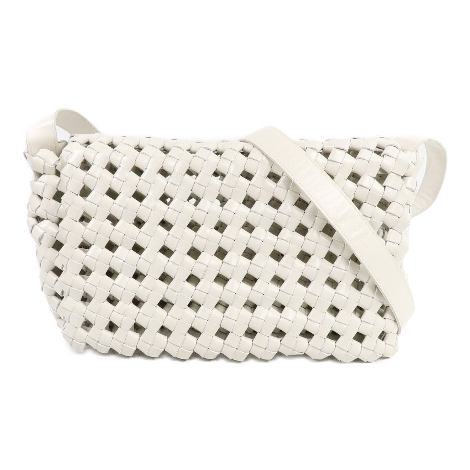 BOTTEGA VENETA BV SHW BOLSO DE HOMBRO SHOULDER BAG 603162 CALFSKIN LEATHER WHITE