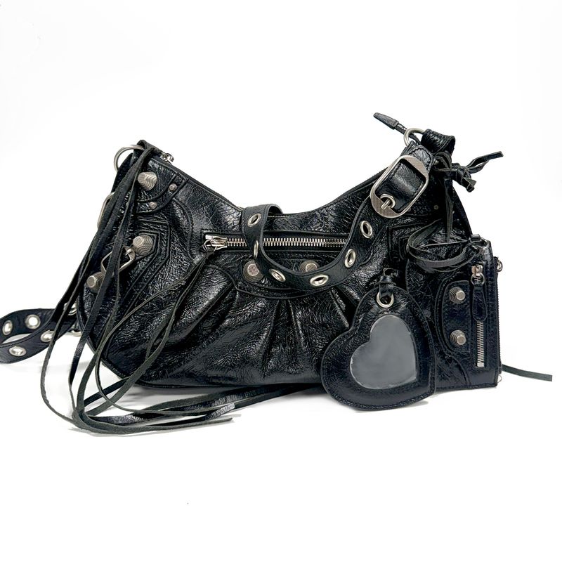 BALENCIAGA BY DEMNA GVASALIA LE CAGOLE BLACK LEATHER SHOULDER BAG SMALL (2021)