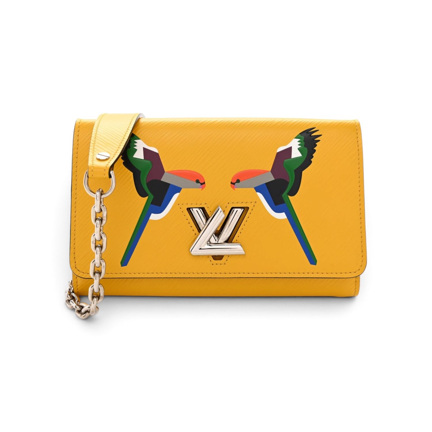 LOUIS VUITTON LIMITED EDITION EPI EARLY BIRD TWIST CHAIN WALLET JONQUILLE (2016)