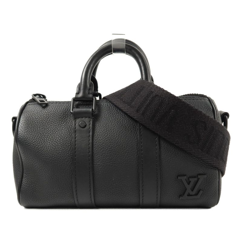 LOUIS VUITTON LV KEEPALL XS 2WAY SHOULDER BAG M80950 AEROGRAM BLACK
