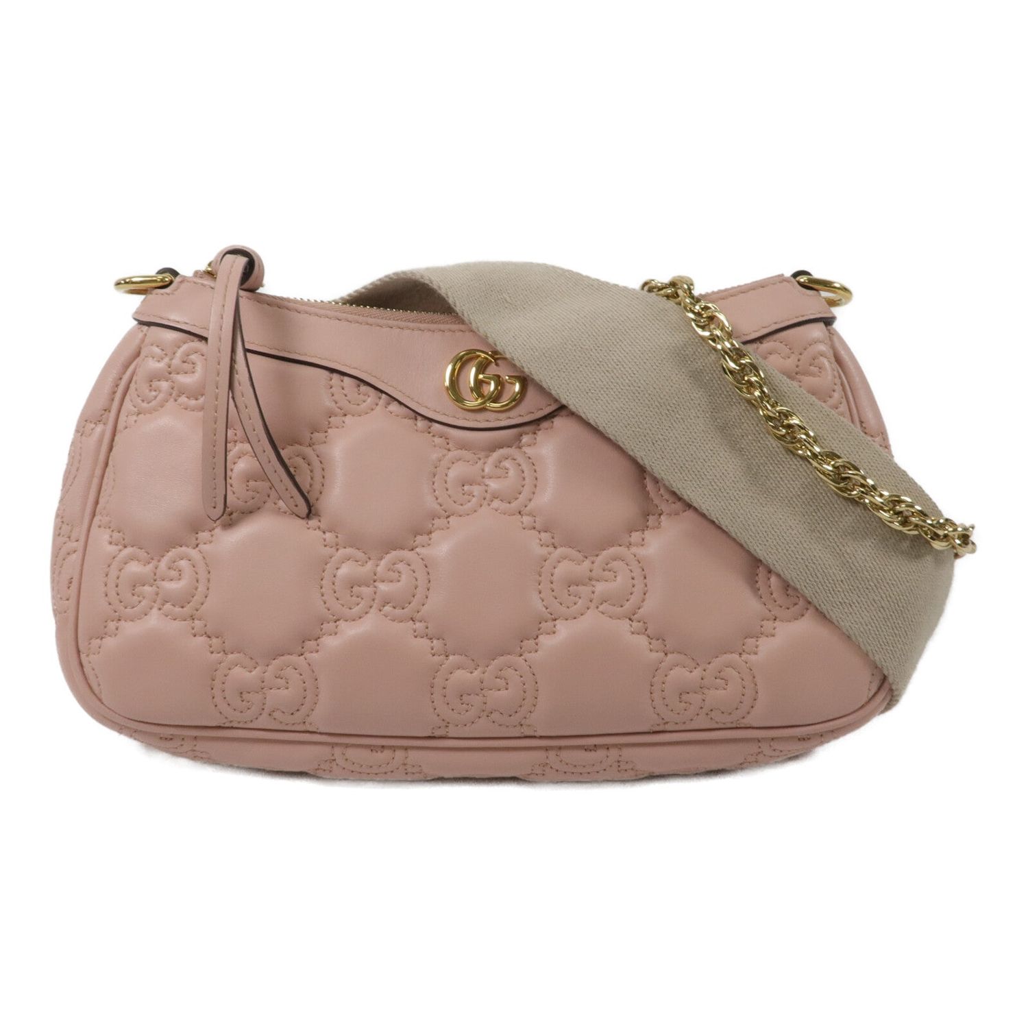 GUCCI GG GHW GG MATELASSE CHAIN SHOULDER BAG 735049 CALFSKIN LEATHER PINK