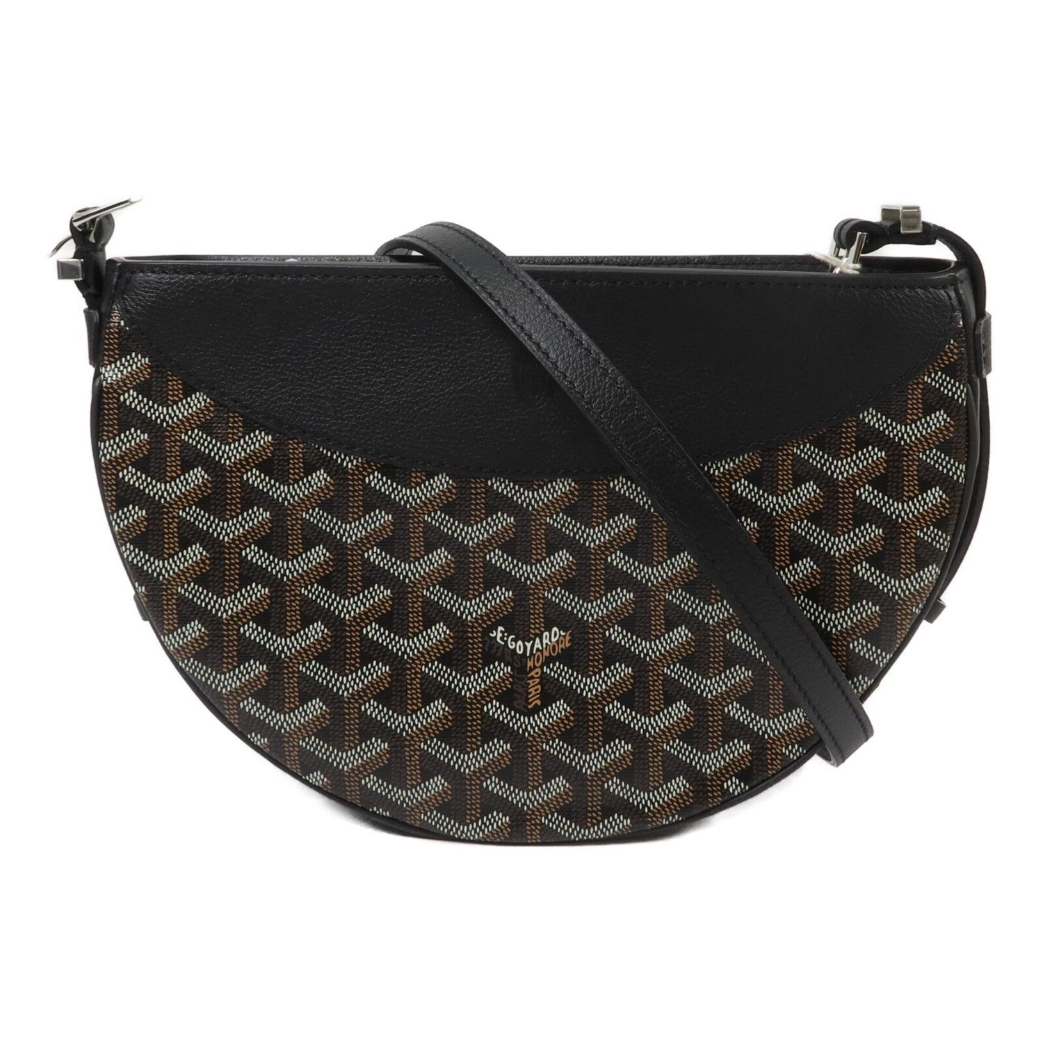 GOYARD SHW HIRONDELLE BAG SHOULDER BAG COATED CANVAS BLACK
