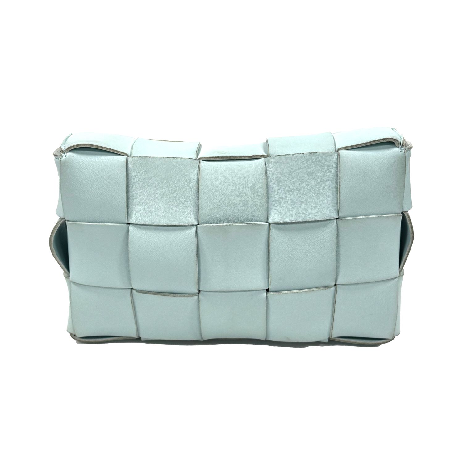 BOTTEGA VENETA BY DANIEL LEE MAXI INTRECCIATO TEAL-WASHED CASSETTE BAG