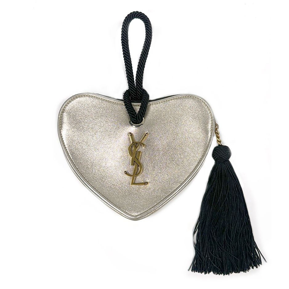 SAINT LAURENT BY ANTHONY VACCARELLO GOLD LEATHER SAC COEUR BAG SS 19