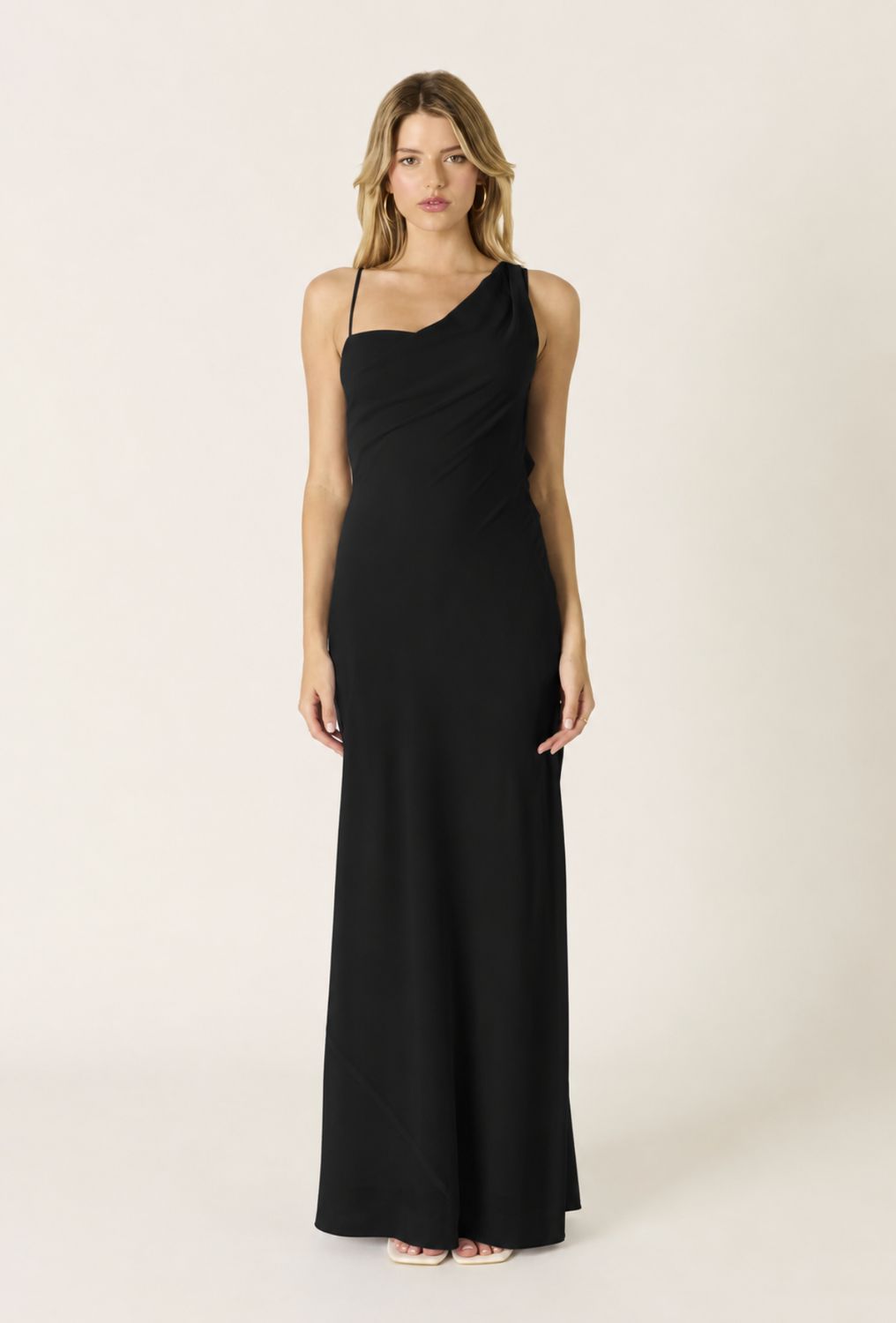ELENA ONE-SHOULDER MAXI DRESS IN MIDNIGHT