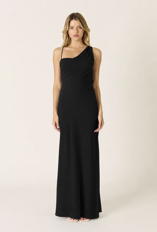 ELENA ONE-SHOULDER MAXI DRESS IN MIDNIGHT