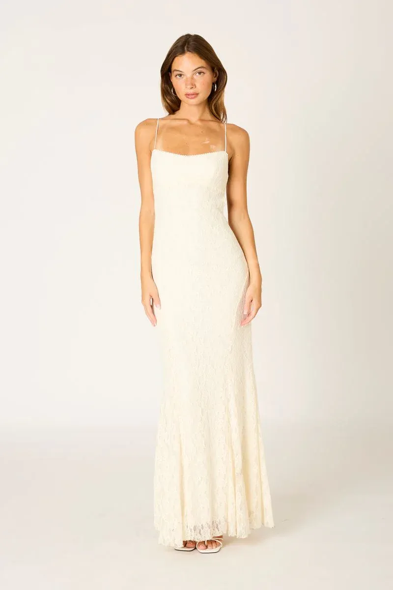 NAOMI CREAM LACE MAXI DRESS