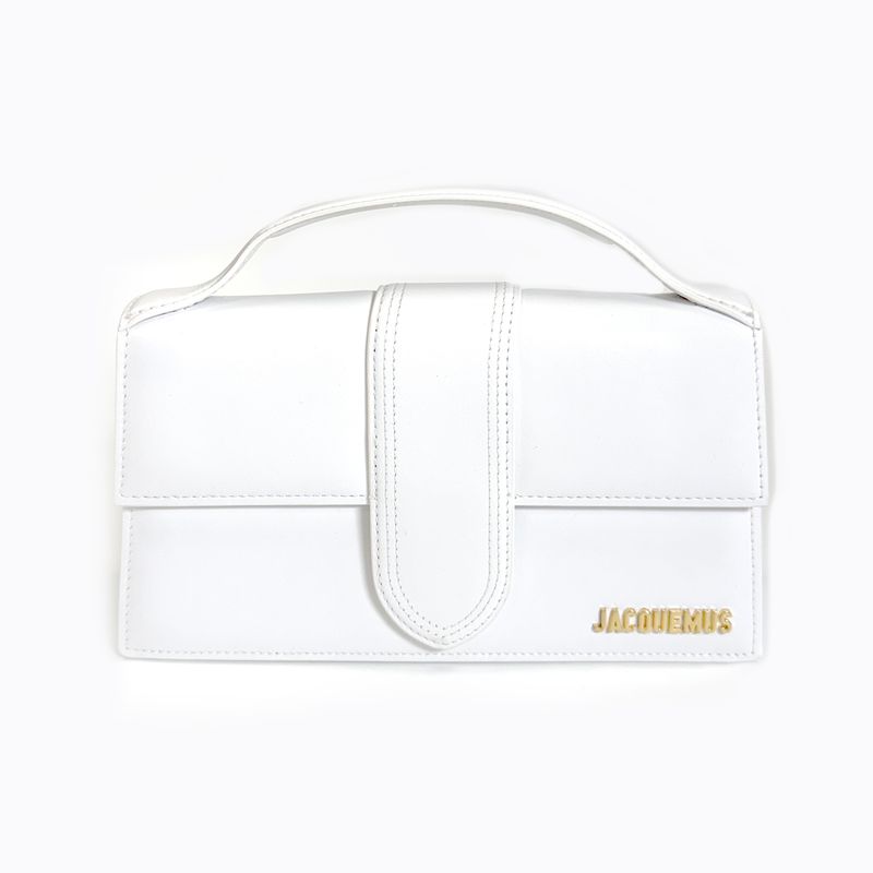 JACQUEMUS LE GRAND BAMBINO WHITE LEATHER SHOULDER BAG