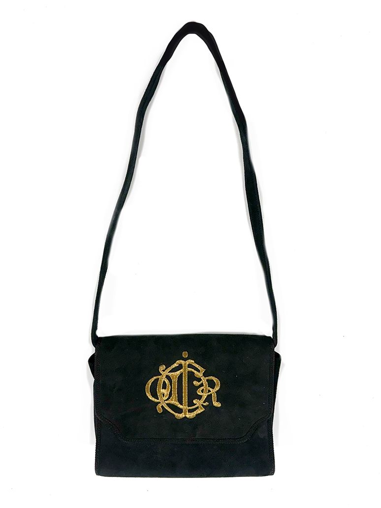 CHRISTIAN DIOR BY MARC BOHAN BLACK VELVET SHOULDER BAG