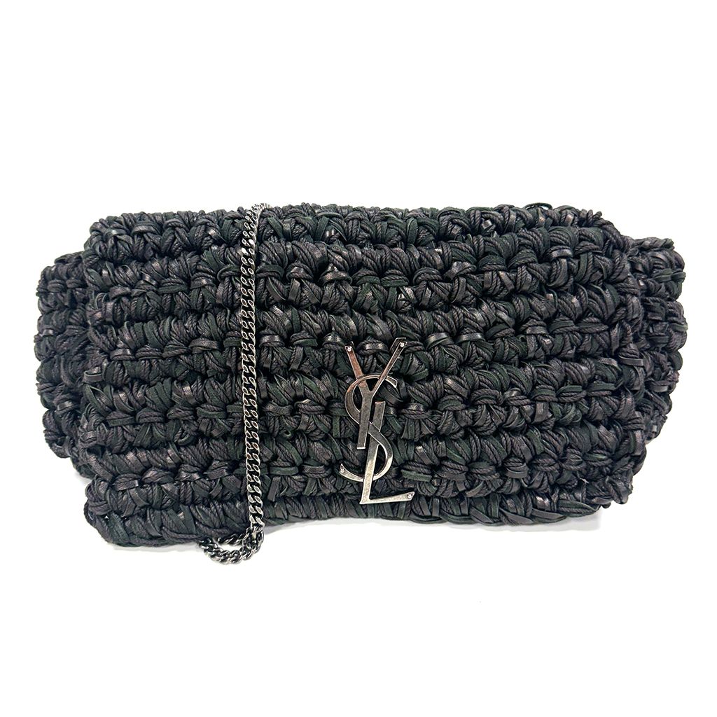 SAINR LAURENT RAFFIA CHAIN SHOULDER BAG