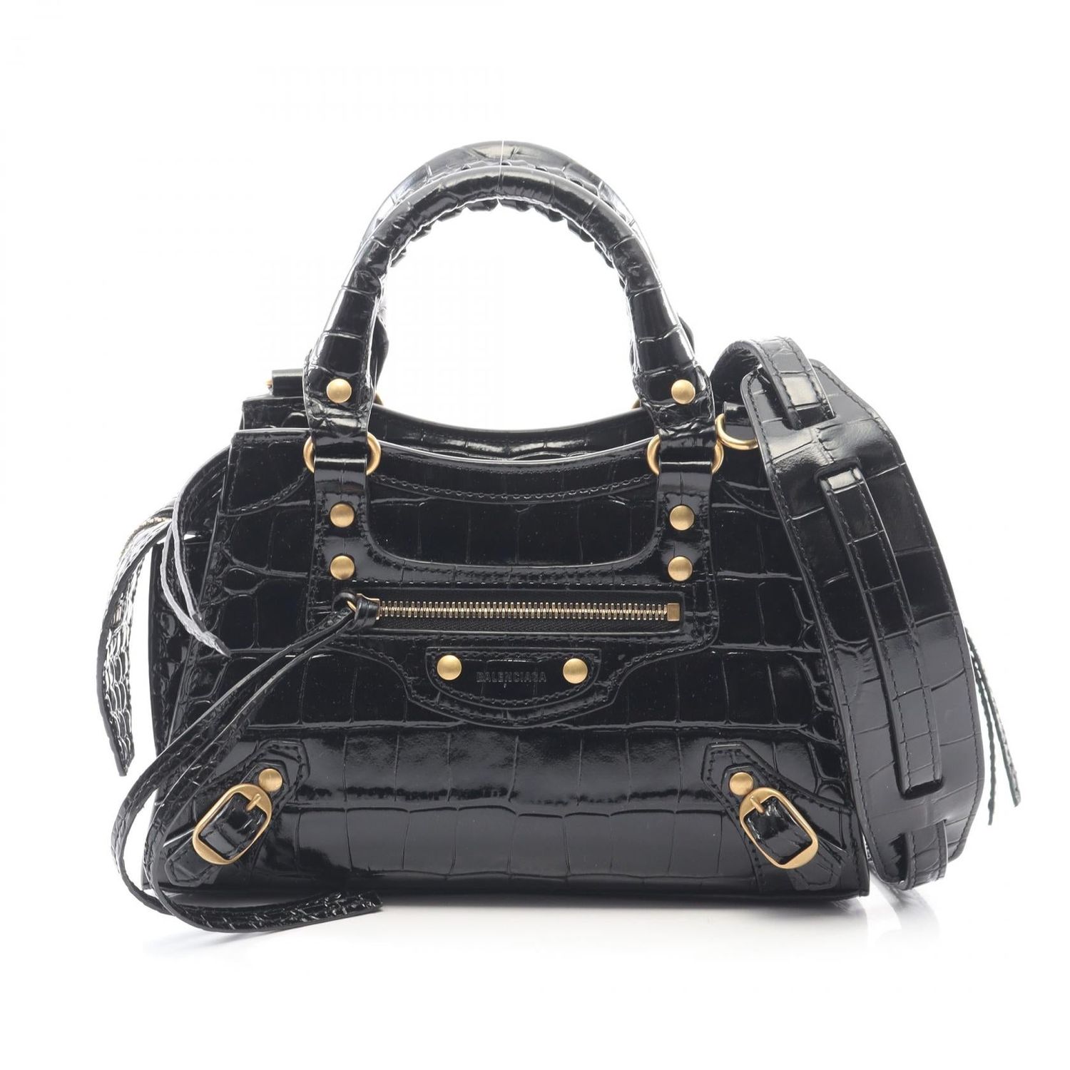 BALENCIAGA NEO CLASS CITY MINI NEO CLASSIC CITY MINI HANDBAG BLACK LEATHER