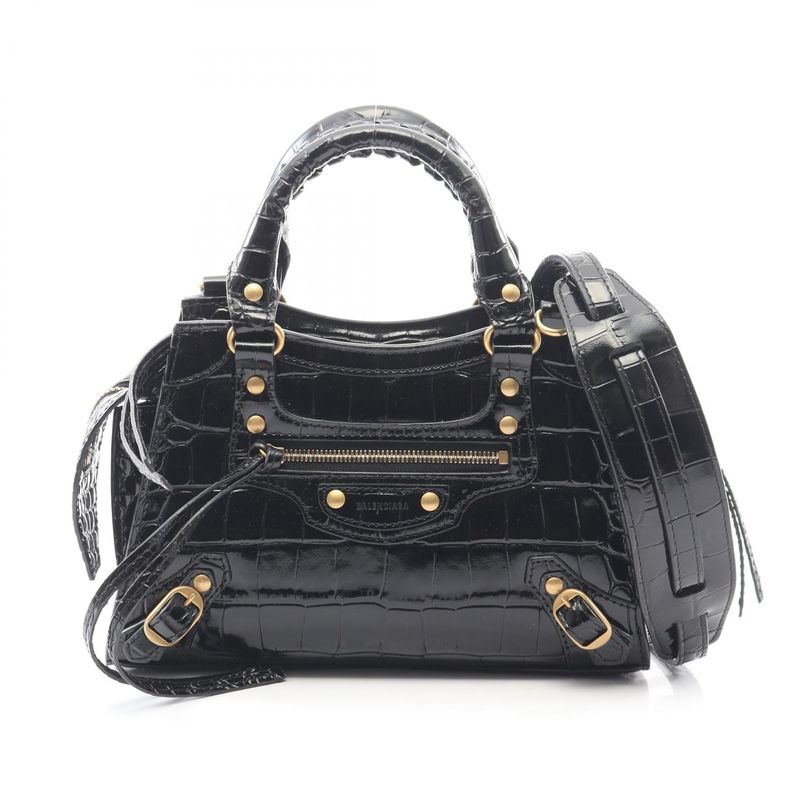 BALENCIAGA NEO CLASS CITY MINI NEO CLASSIC CITY MINI HANDBAG BLACK LEATHER