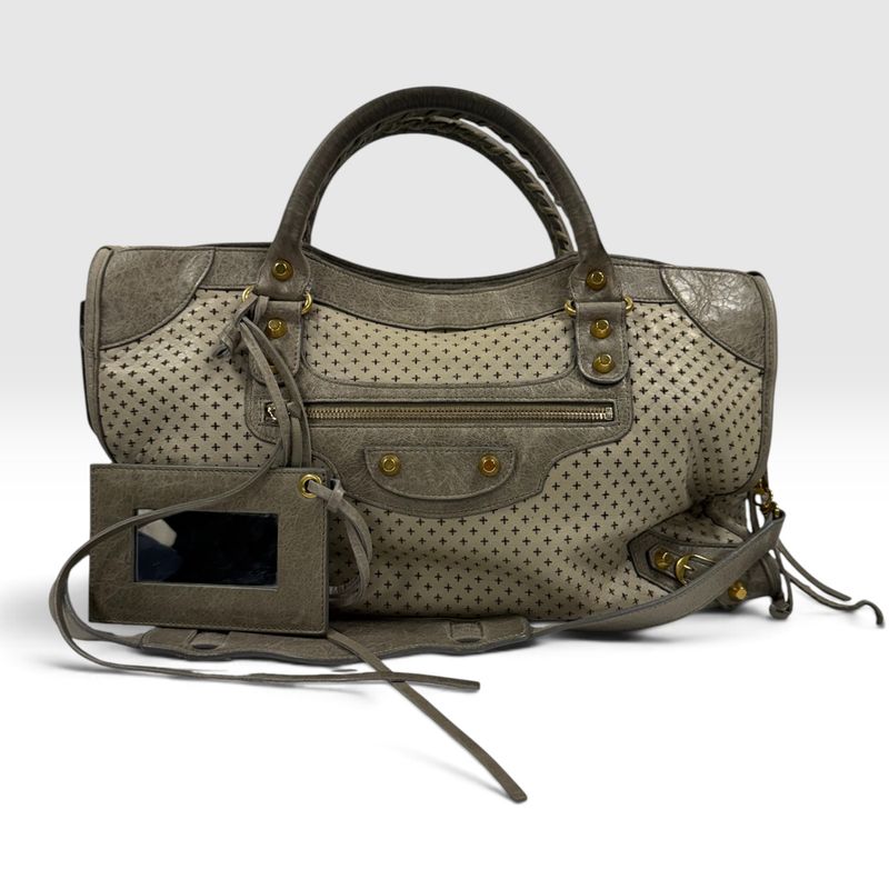 BALENCIAGA CLASSIC CITY PERFORATED LEATHER BAG