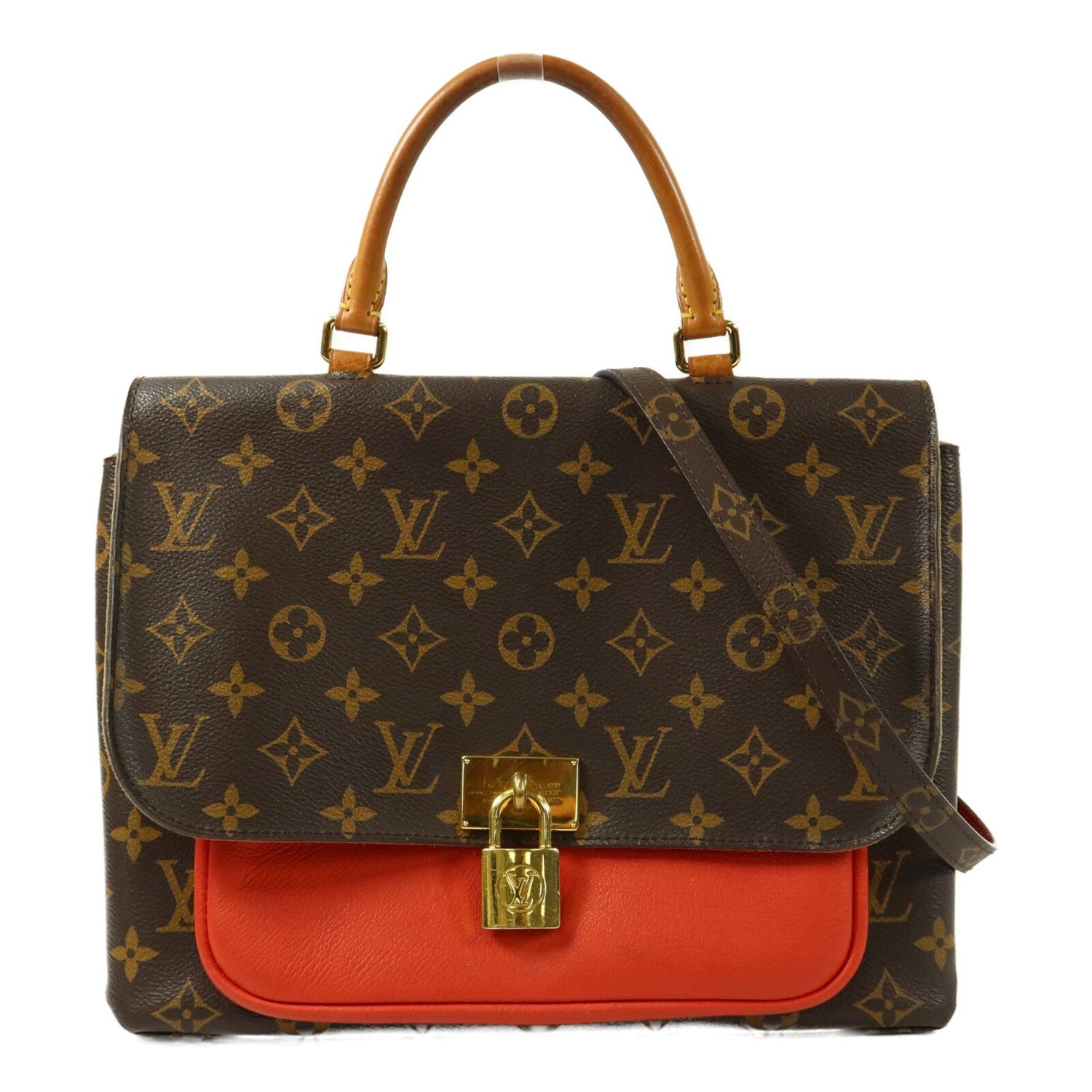 LOUIS VUITTON LV GHW MARIGNAN SHOULDER BAG MONOGRAM BROWN/RED