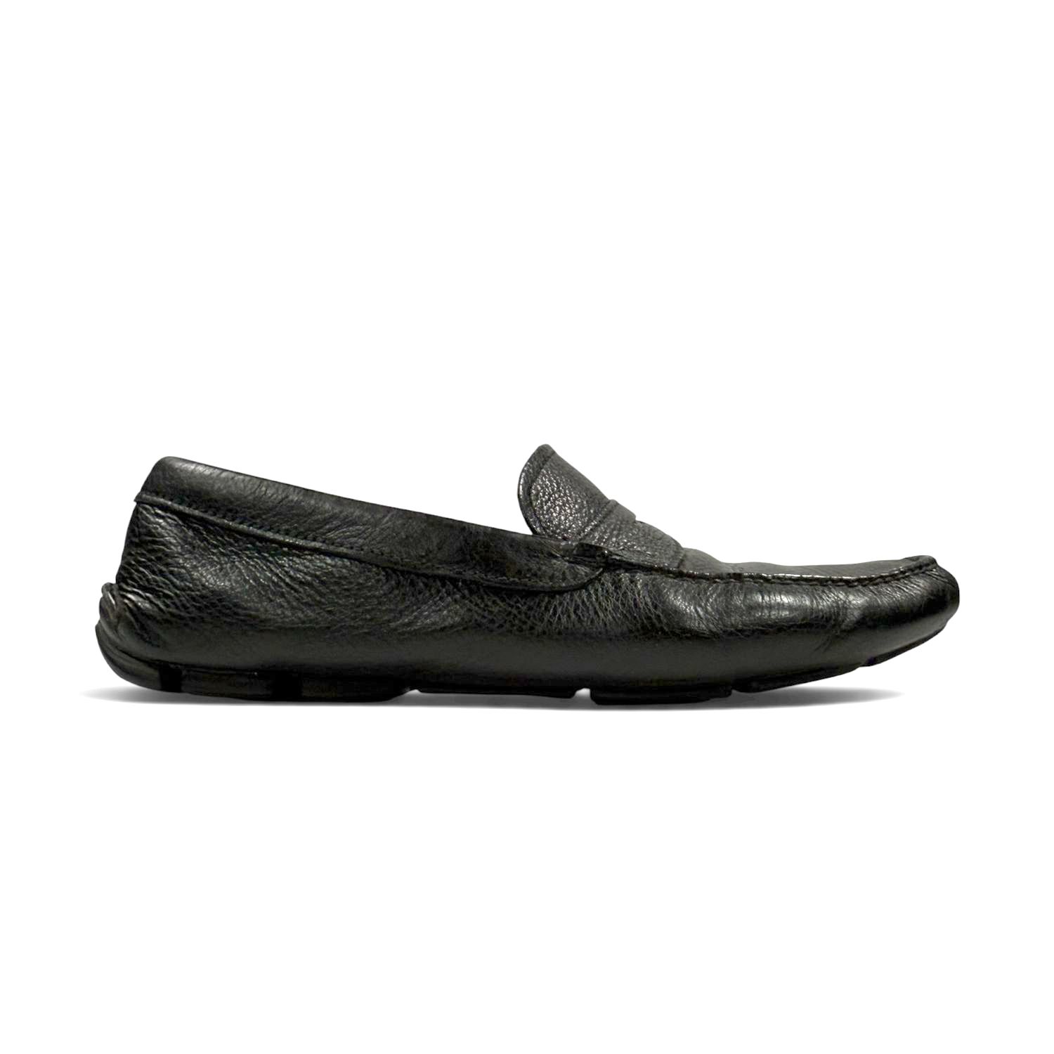 MOCASSINS PENNY EN CUIR NOIR PRADA