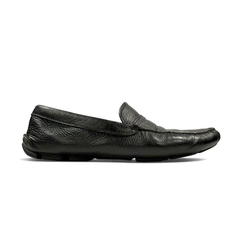 MOCASSINS PENNY EN CUIR NOIR PRADA
