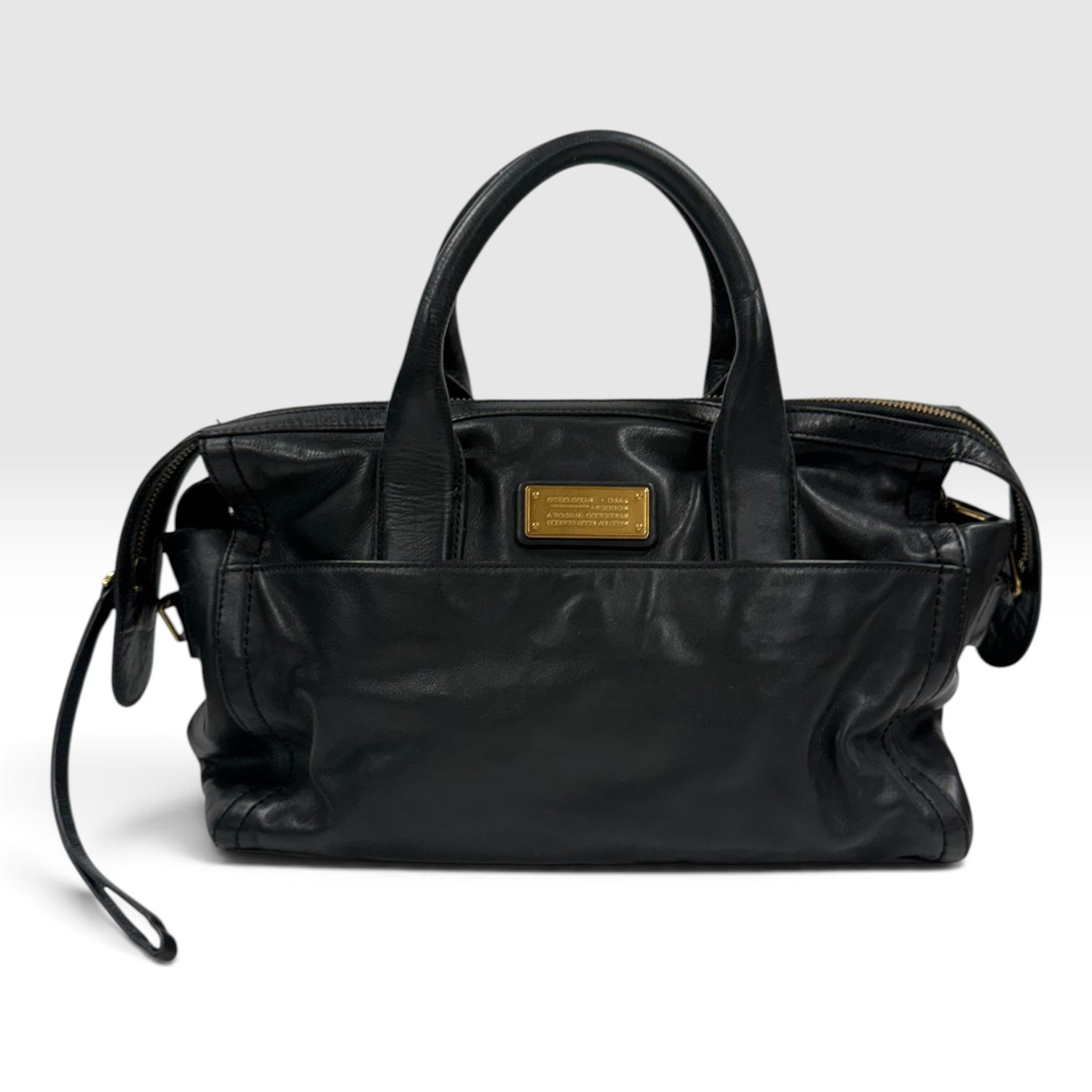 MARC BY MARC JACOBS BLACK LEATHER SATCHEL SHOULDER BAG