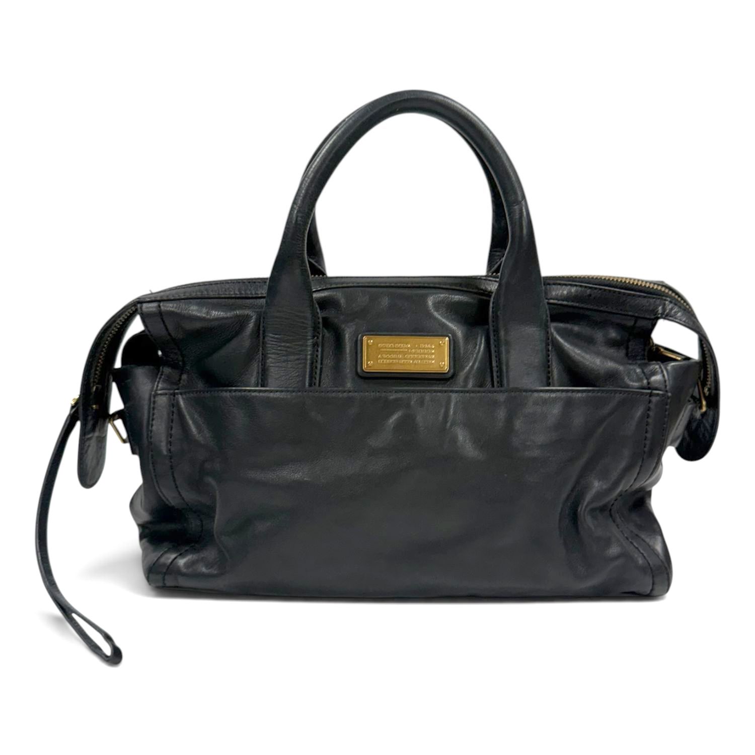 MARC BY MARC JACOBS BLACK LEATHER SATCHEL SHOULDER BAG